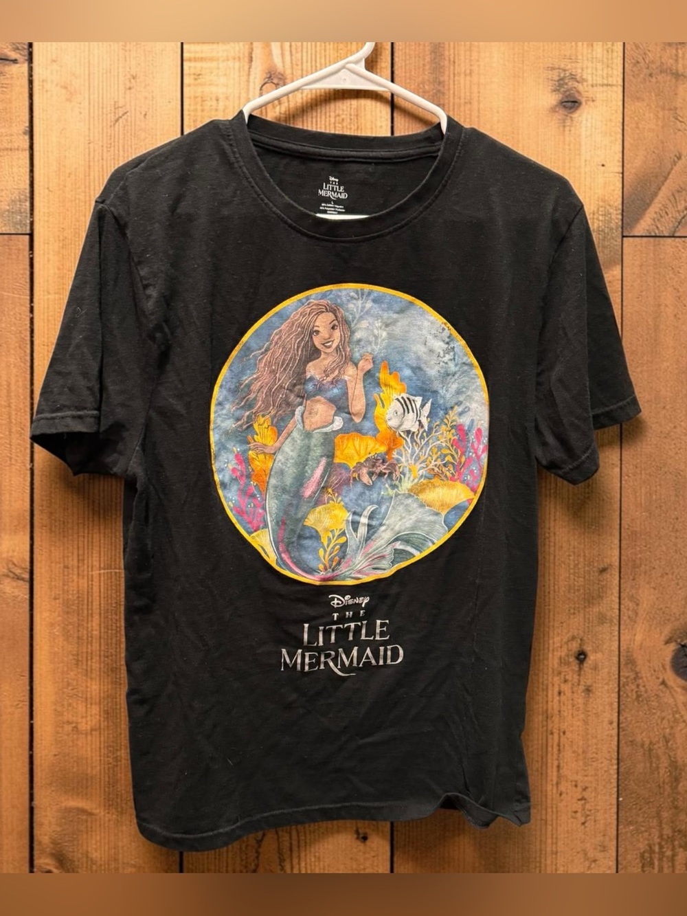 Disney Black The Little Mermaid Ariel Graphic Tee LARGE
